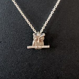 Sterling Forever NWOT Owl Pendant Necklace